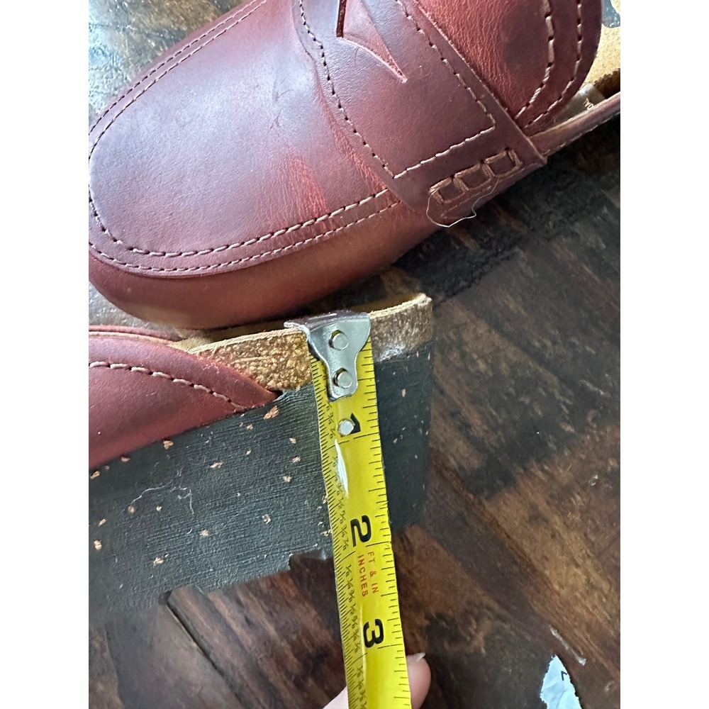 OTBT Homage Red/Brown Leather Penny Loafer Mule‎ Clogs Women Size 6.5 - Picture 10 of 10